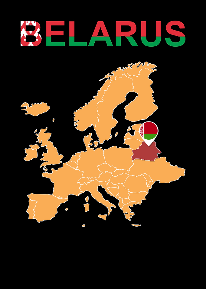 Map of Belarus in Europe