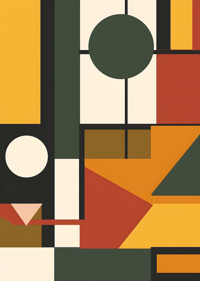 Abstract Geometric Composition with Circles and Rectangles