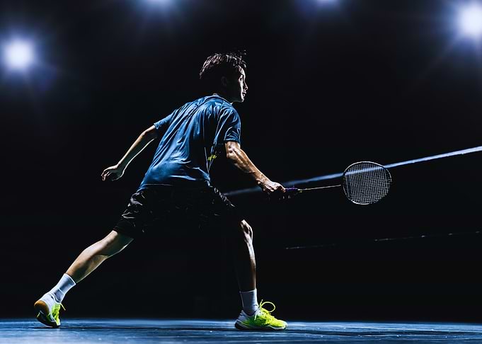 Badminton Player in Action