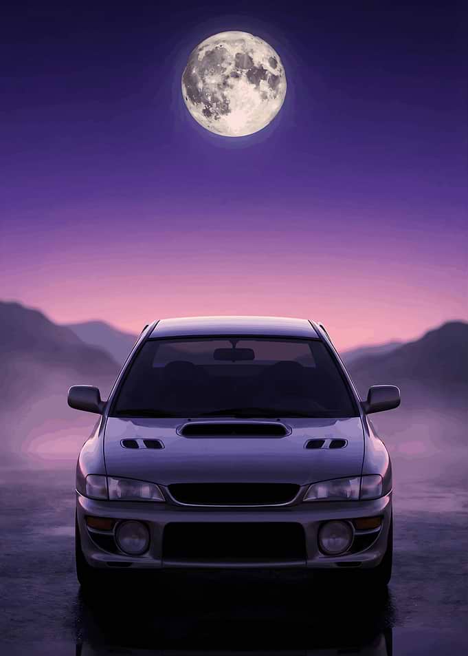 90s WRX STI Turbo Rally Midnight Poster