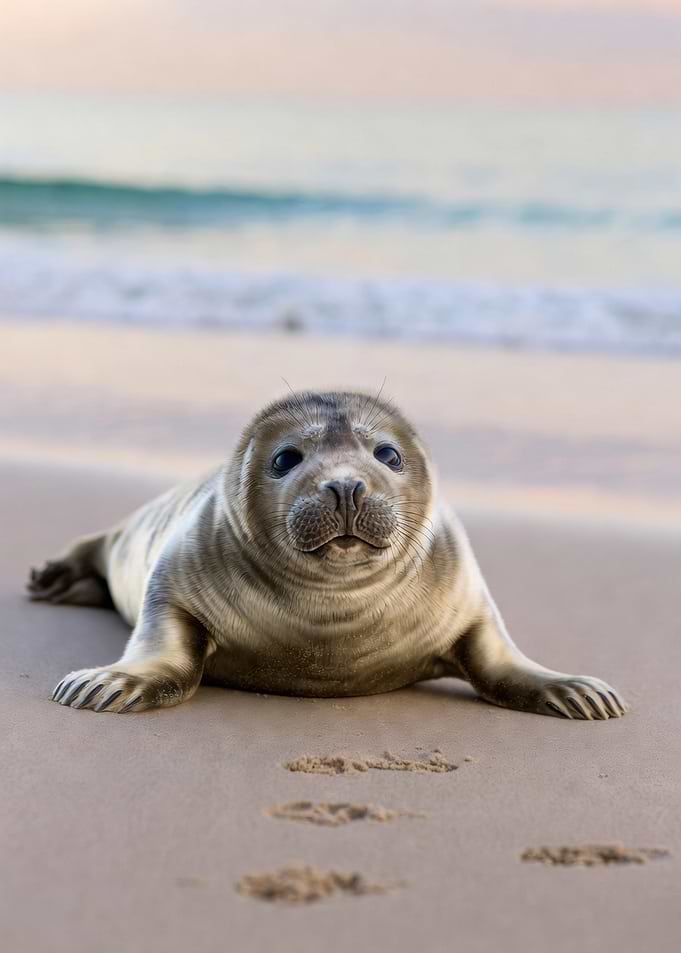 Cute Seal on a Sandy Beach