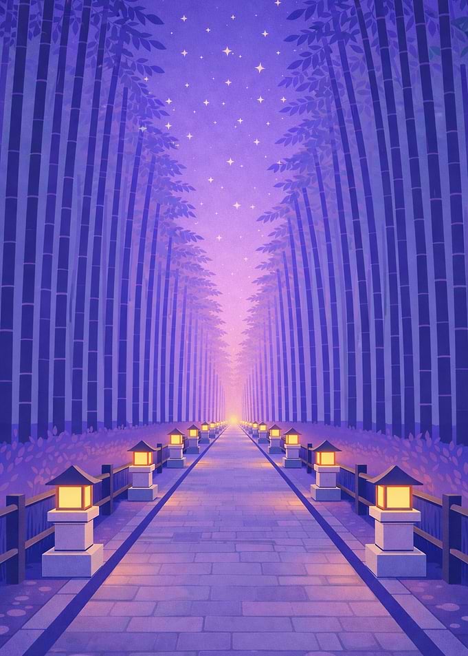 Starlit Bamboo Path