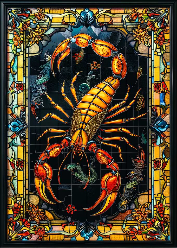 Scorpio Zodiac Stained Glass
