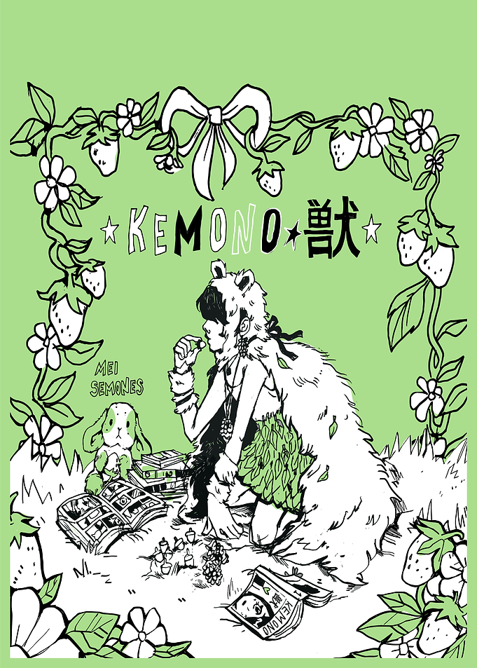 Kemono Art with Strawberry Border