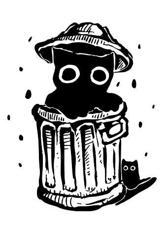 Cats in a Trash Can