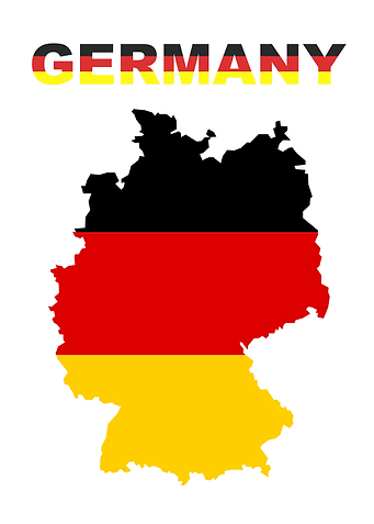 Germany Map with Flag Colors
