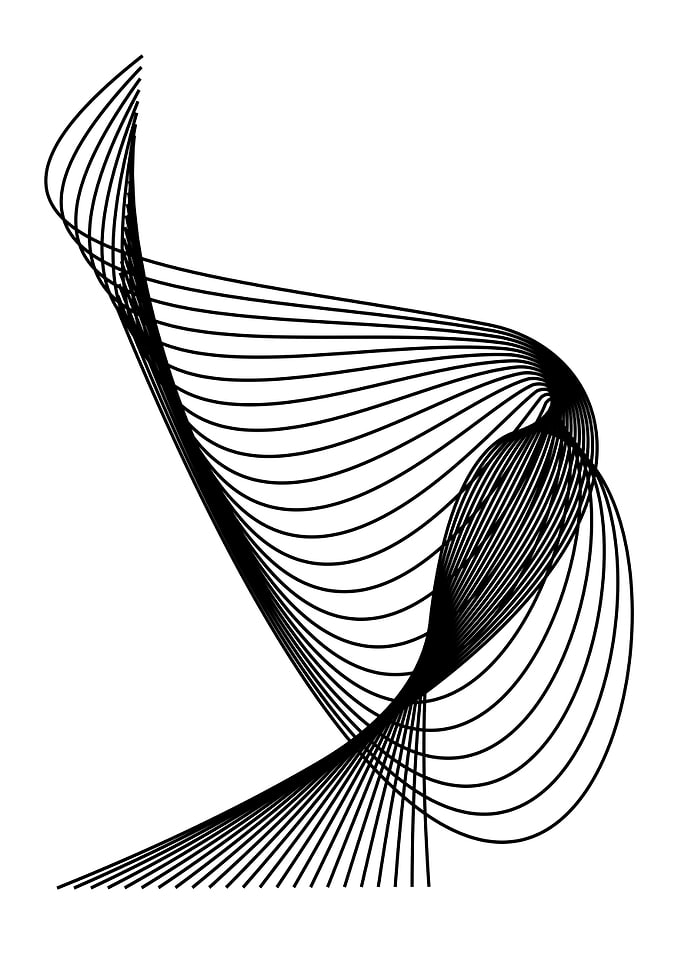 Abstract Swirling Black Lines