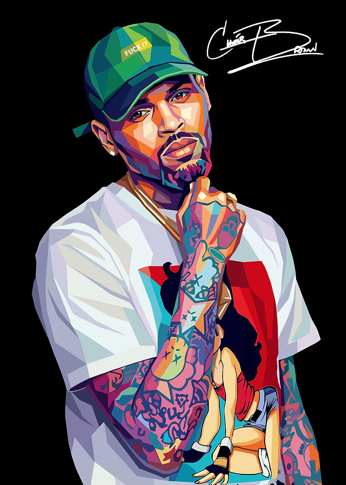 Chris Brown Pop Art Portrait