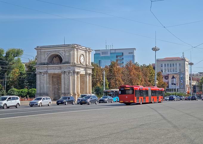 Triumphal Arch and City Street