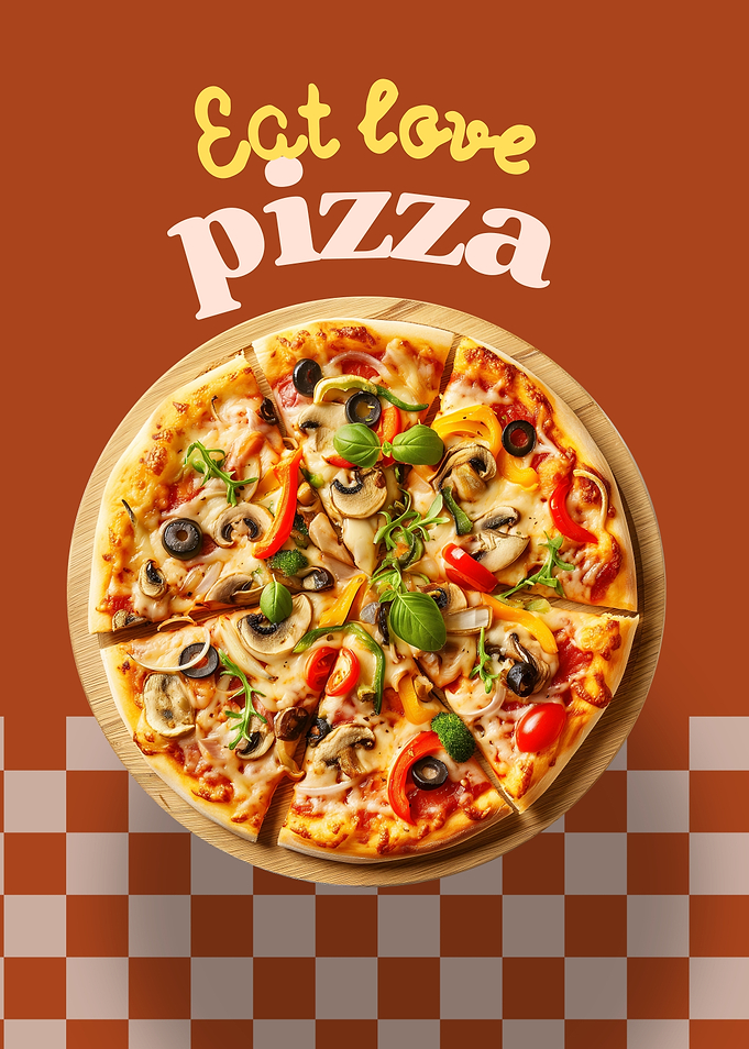 Eat Love Pizza Poster
