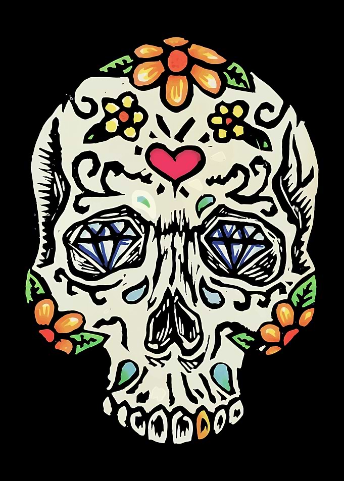 Day of the Dead Skull Art