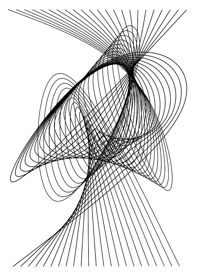 Abstract Black and White Line Art