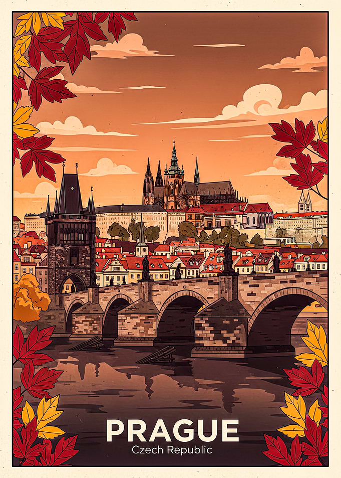 Prague Travel Poster