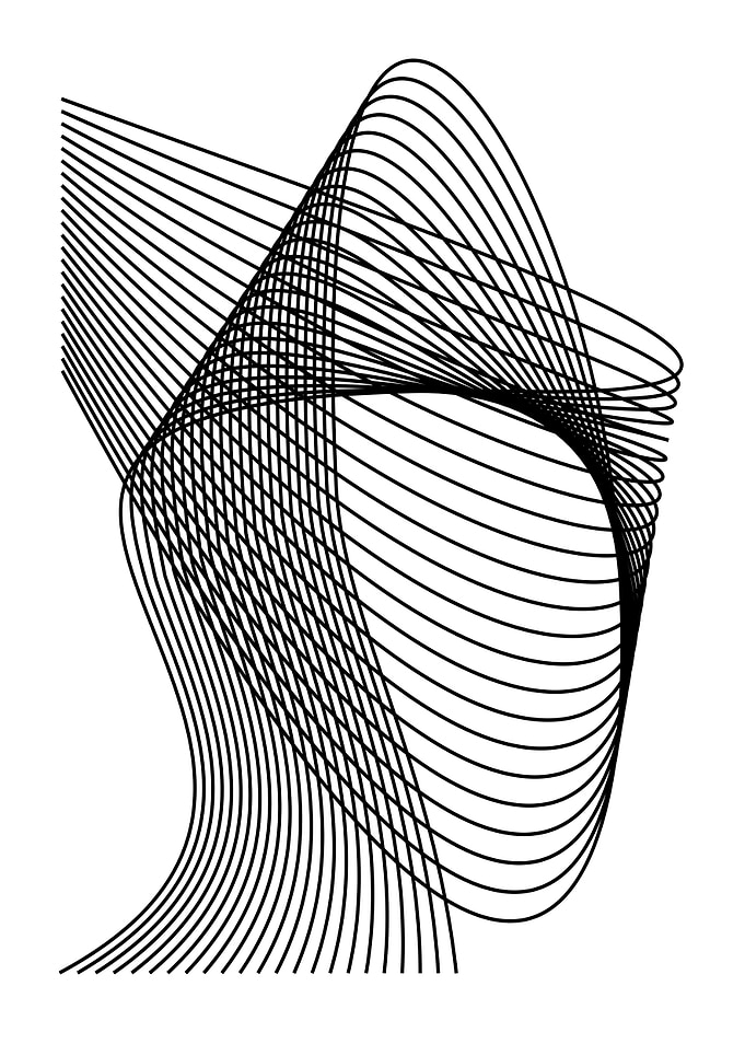 Abstract Black and White Line Art