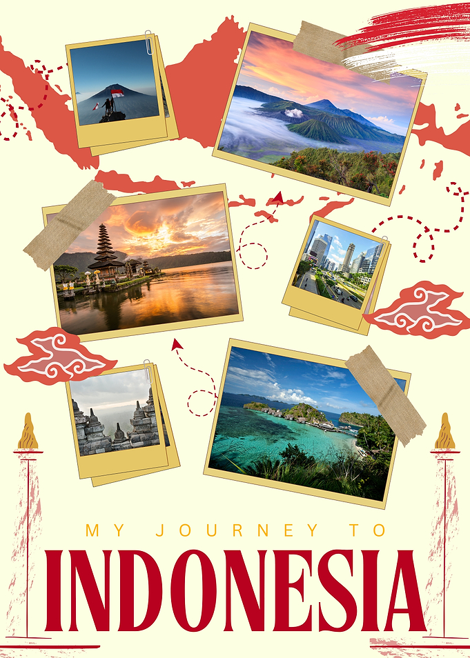 My Journey to Indonesia Travel Collage