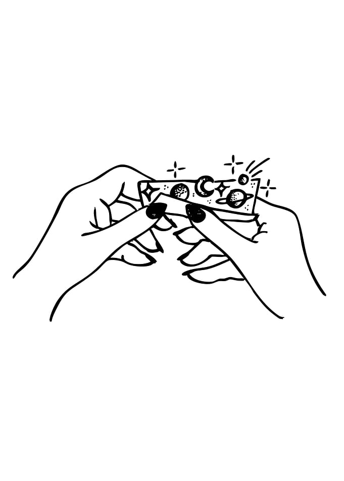 Hands Rolling Space Themed Paper