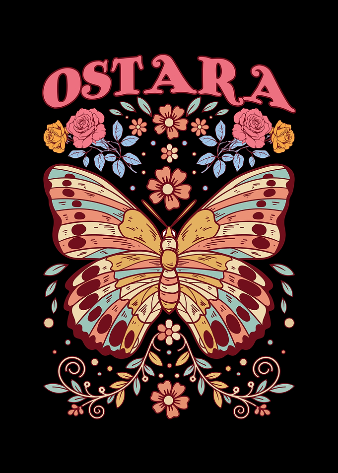 Ostara Butterfly and Floral Design