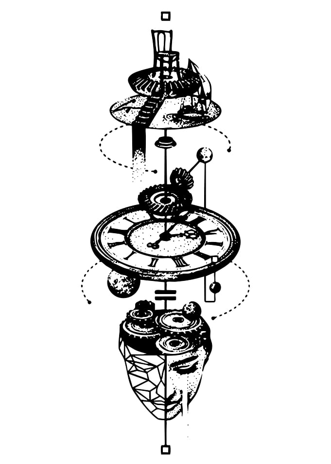Steampunk Clockwork Head with Gears