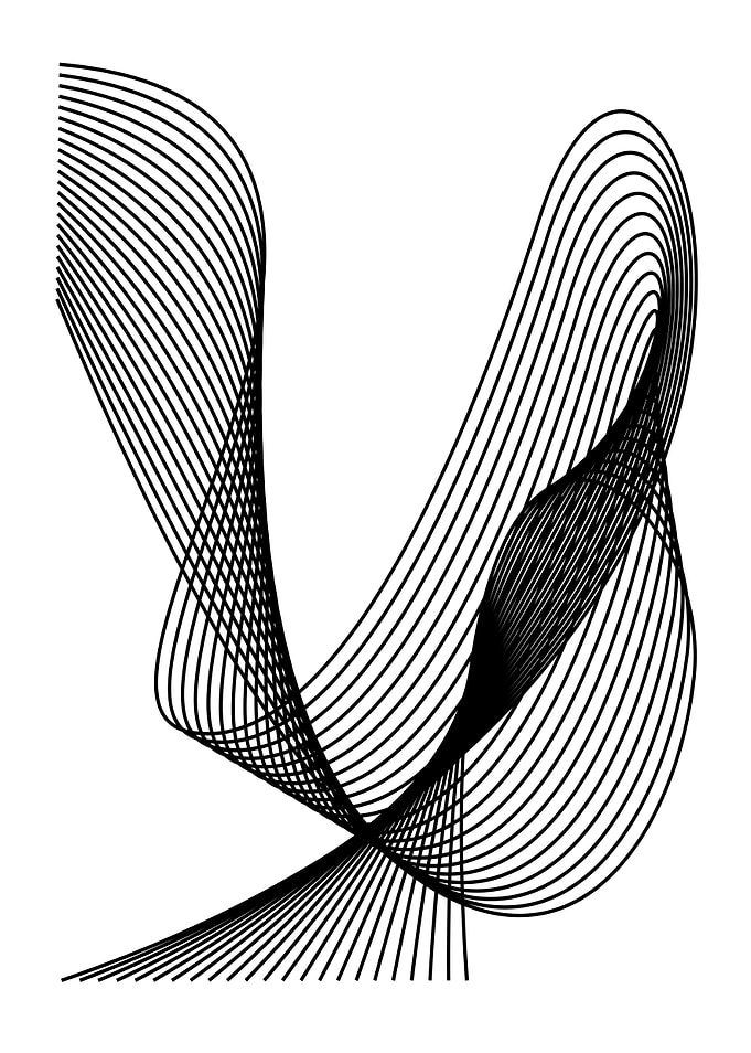Abstract Black and White Swirling Lines