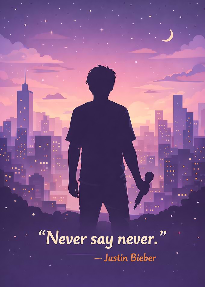 Justin Bieber Never Say Never Silhouette