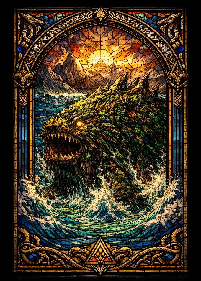 Dragon in Stained Glass