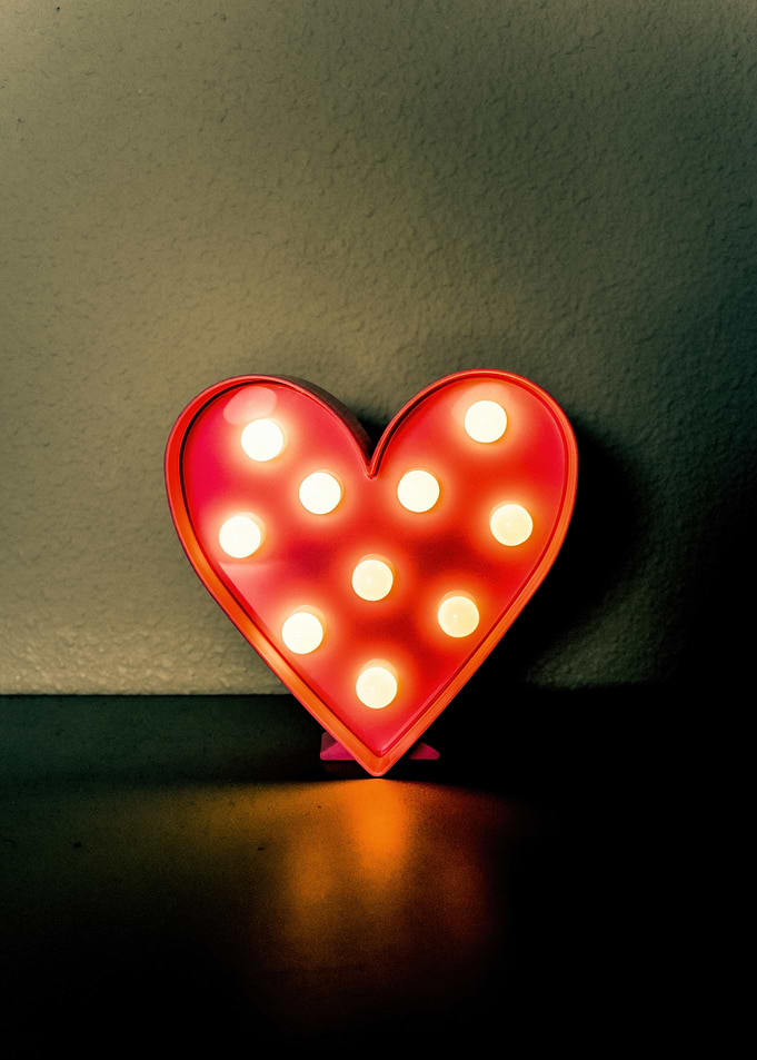 Heart-shaped marquee light