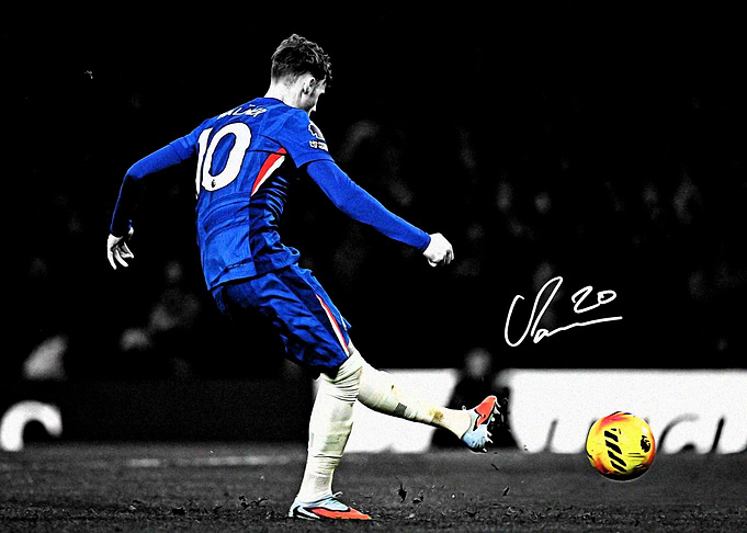 Soccer Player Palmer Kicking Ball