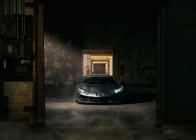 Lamborghini Aventador in Industrial Setting