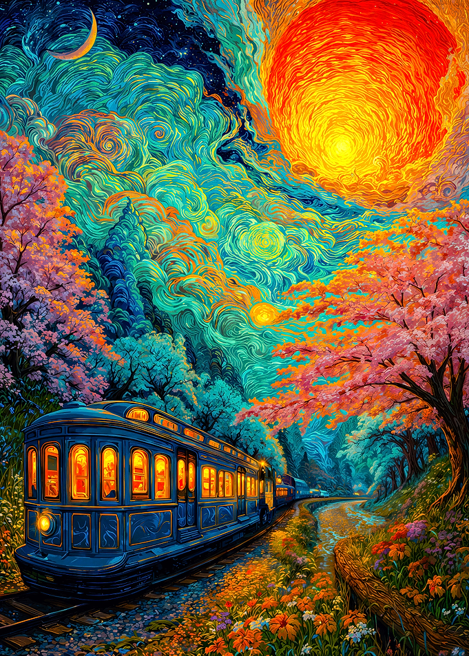 Magical Starry Night Express Train
