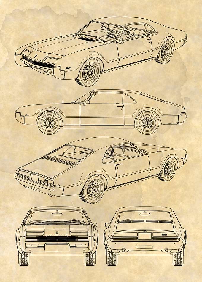 Oldsmobile Toronado 1966 Muscle Car Blueprint