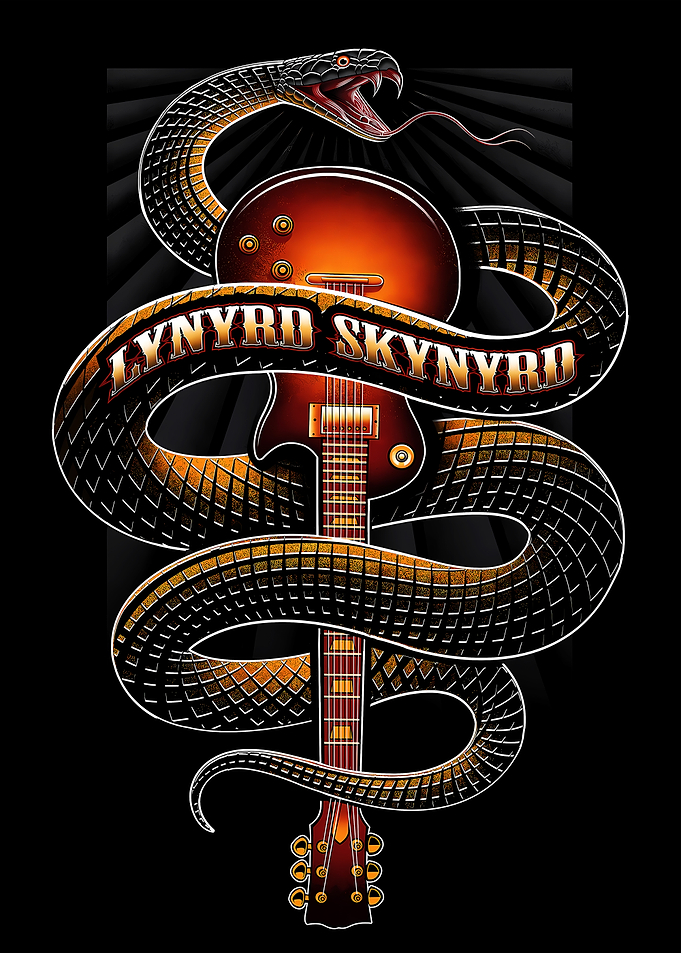 Lynyrd Skynyrd Snake Guitar Art