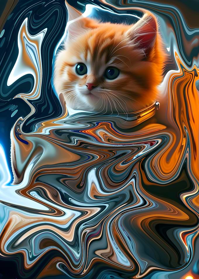 Surreal Orange Kitten Portrait