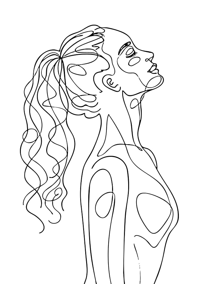 Minimalist Line Art of a Woman