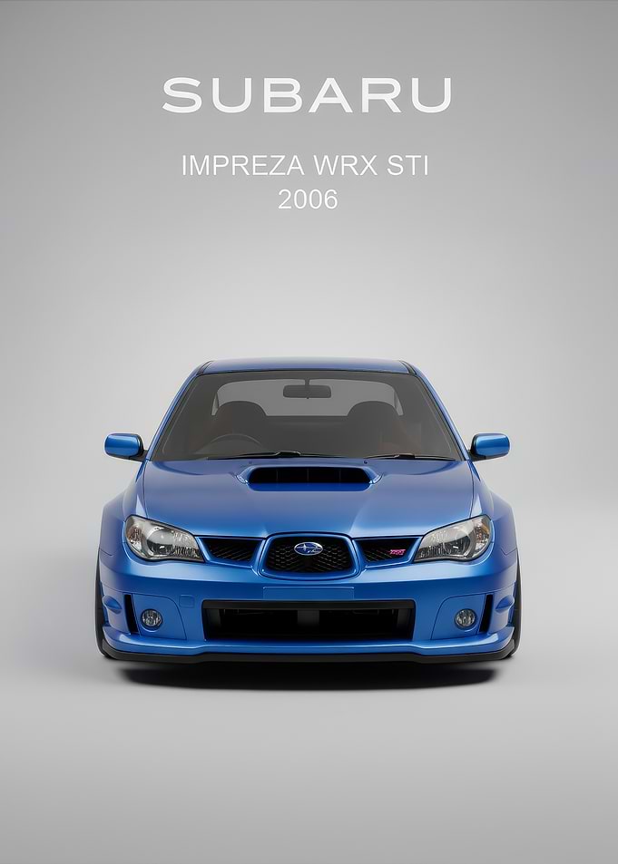 Blue Subaru Impreza WRX STI 2006
