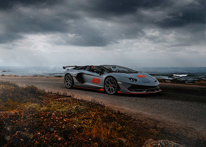 Lamborghini Aventador SVJ Roadster by the Sea