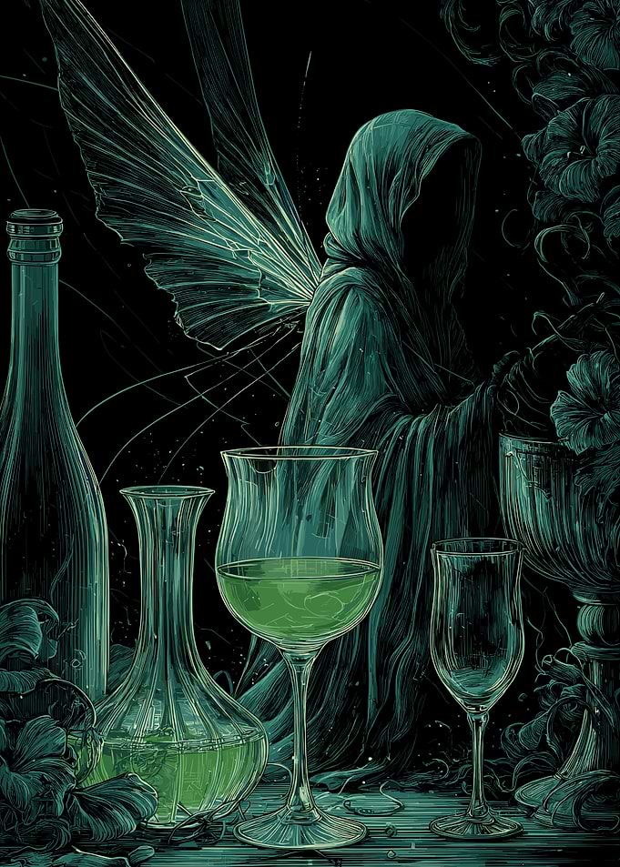 Mysterious Fairy with Absinth Potion