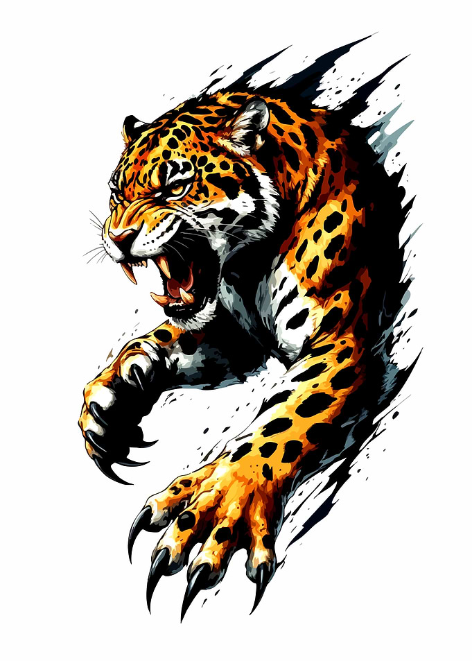 Aggressive Jaguar Roaring