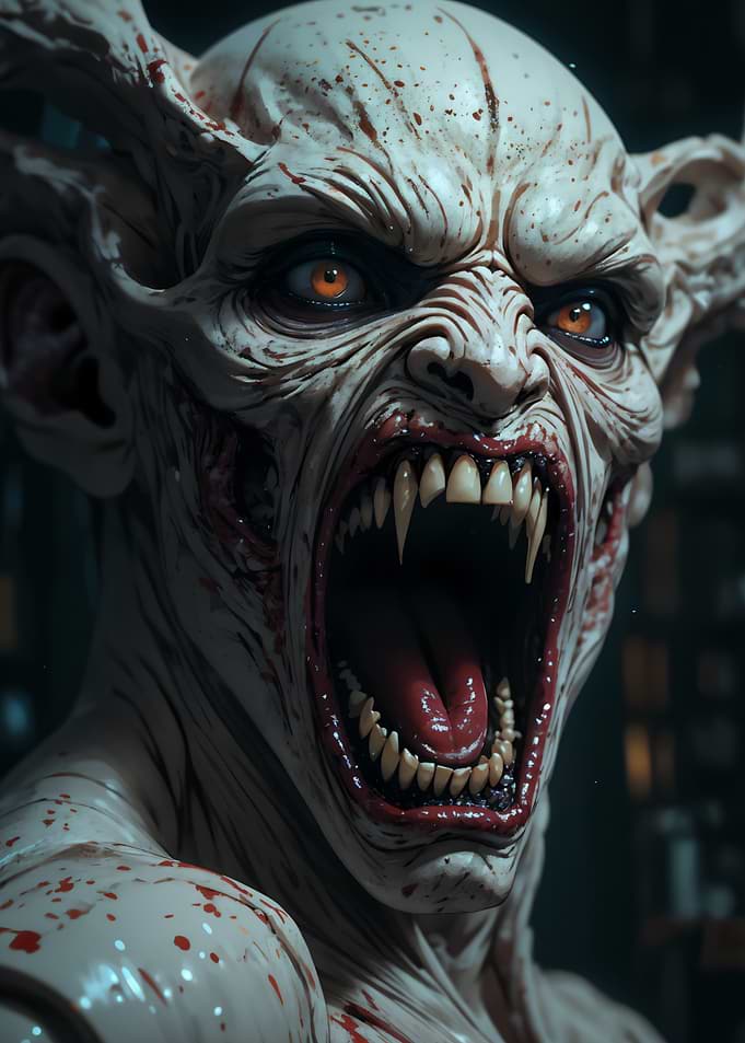 Terrifying Vampire Monster Close-Up