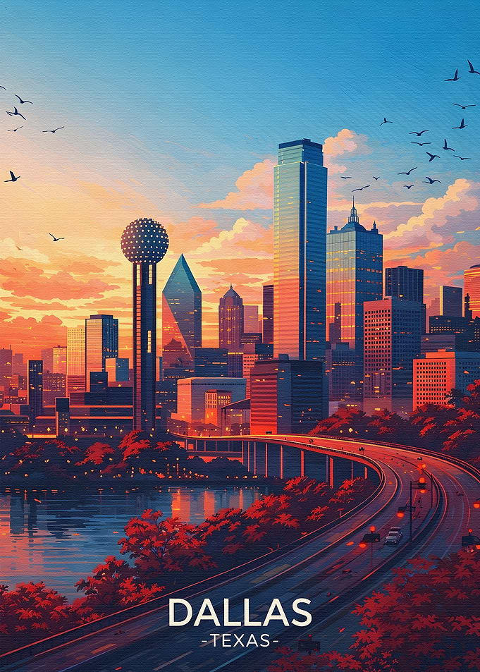 Dallas Skyline at Sunset