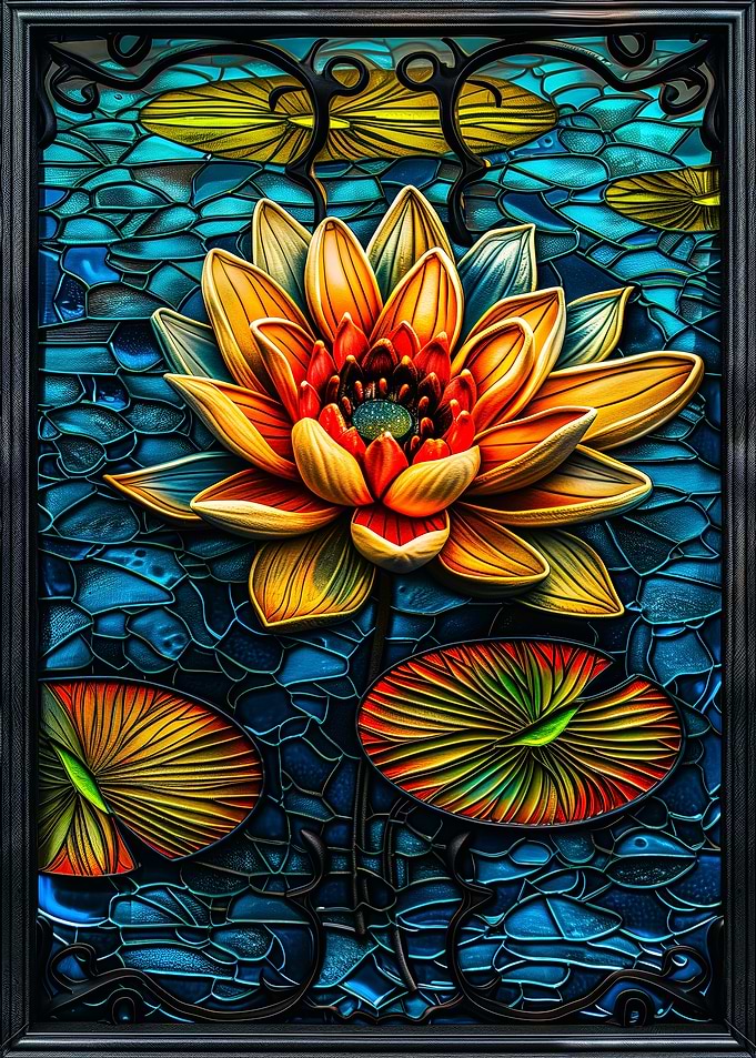 Stained Glass Lotus Flower