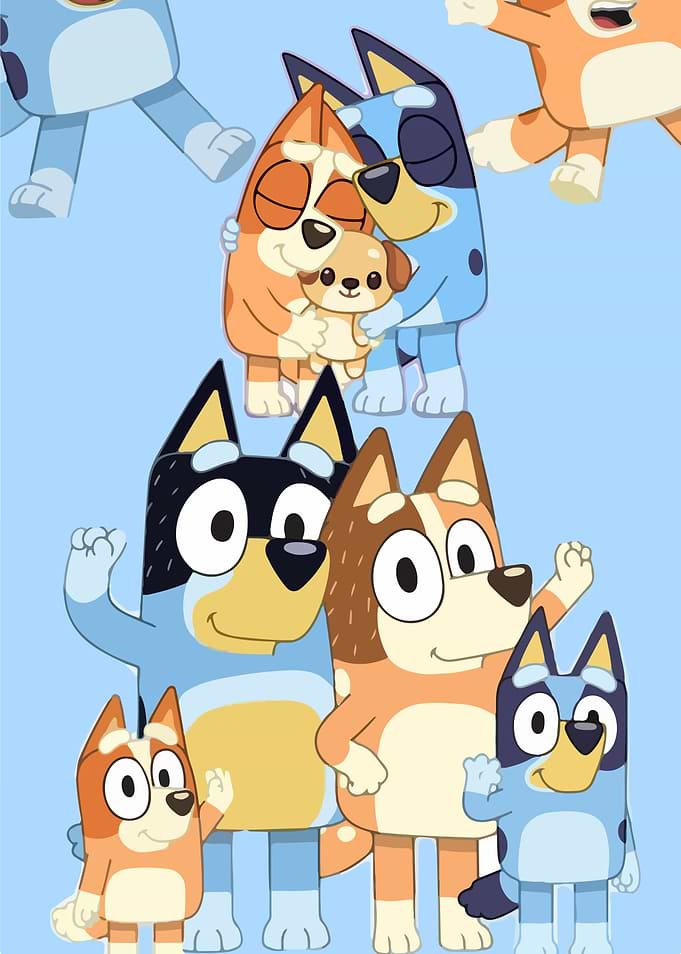 Bluey Family Hugging