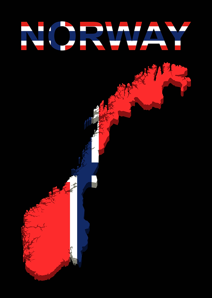 Norway Map with Flag and Text
