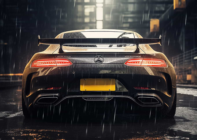 Mercedes AMG GT in the Rain