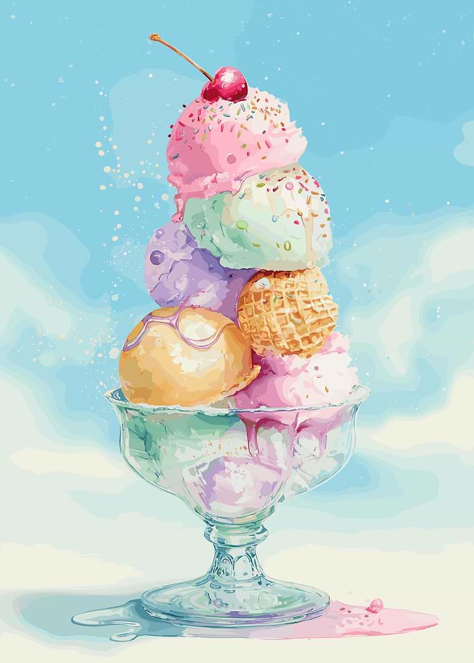 Ice Cream Sundae with Cherry