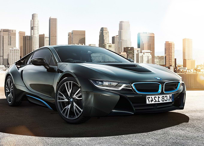 BMW i8 in a Cityscape