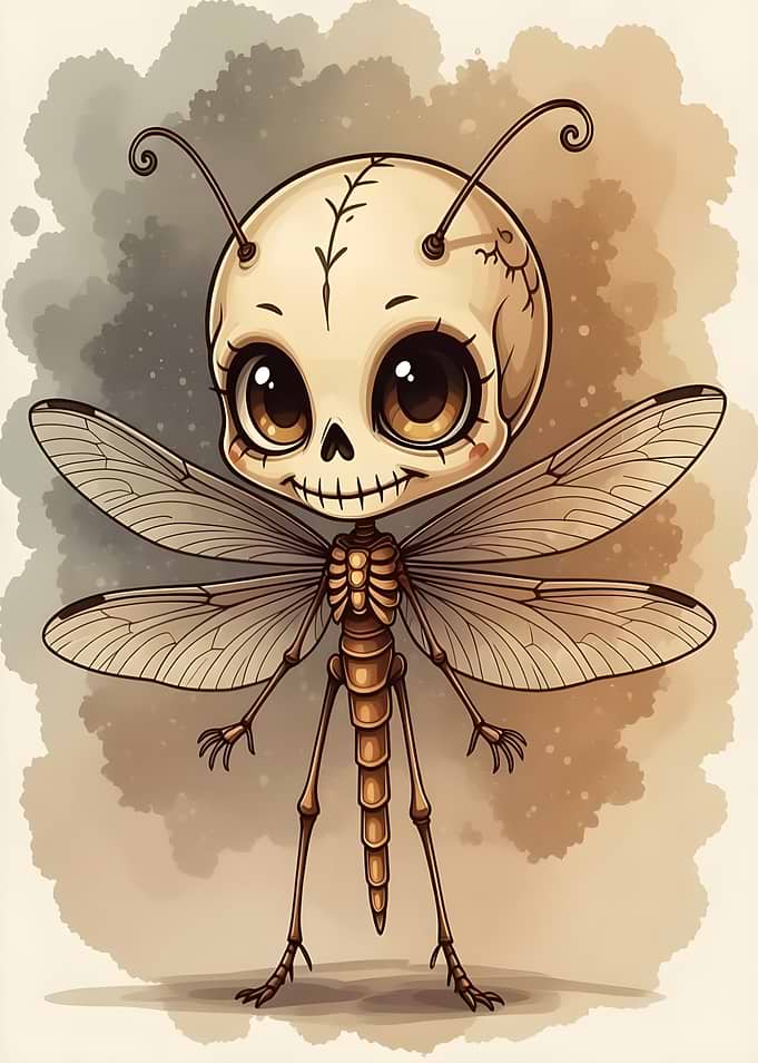 Cute Skeleton Dragonfly Character