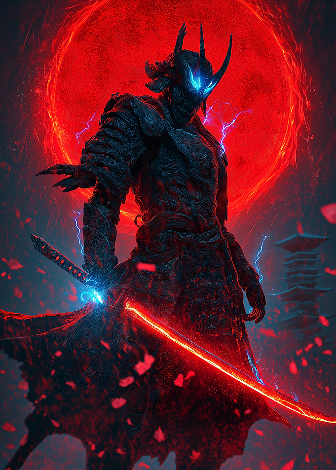 Samurai Warrior with Glowing Sword
