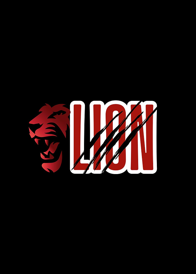 Lion Head and Text