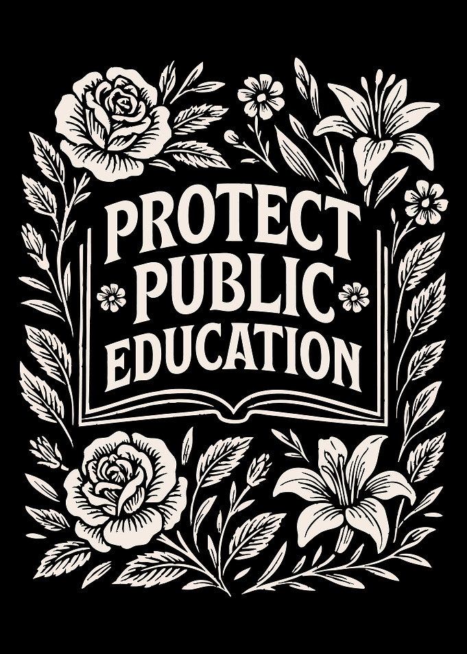 Protect Public Education Poster, Floral Advocacy Wall Art, Teacher Classroom Print