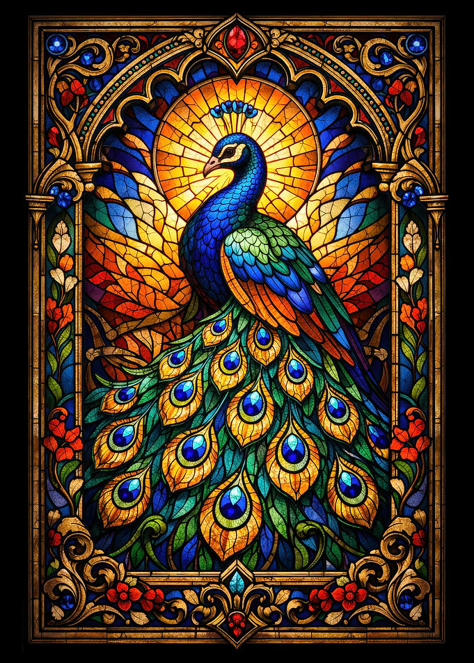 Stained Glass Peacock